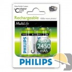 BATTERIA PHILIPS RICARIC. 1/2 TORCIA C 2450mAh (bl. pz.2)