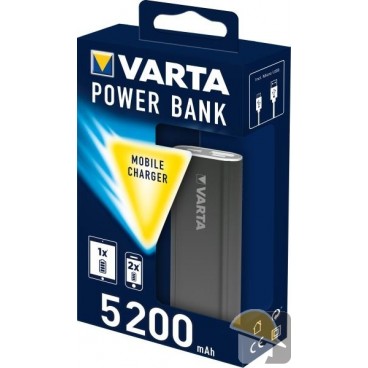 VARTA PORTABLE POWER  5200mAh GRIGIO METALLIZATO