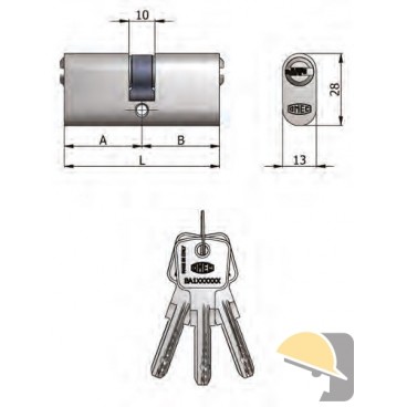 CILINDRO OMEC OVALE DI SICUREZZA mm 60