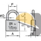 LUCCHETTO OTTONE ByVIRO ARCO MEDIO mm 30 arco mm 32