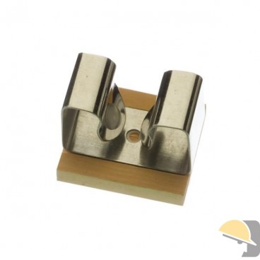 GANCIO PORTASCOPA INOX BASE LEGNO 1 POSTO