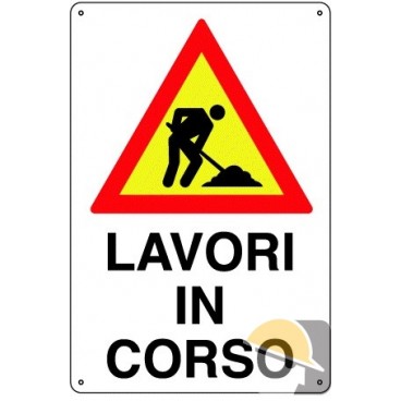 CARTELLO EDILIZIA "LAVORI IN CORSO" cm 30x40