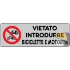 ETICHETTA ADESIVA "VIETATO INTRODURRE BICICLETTE" cm 15x5