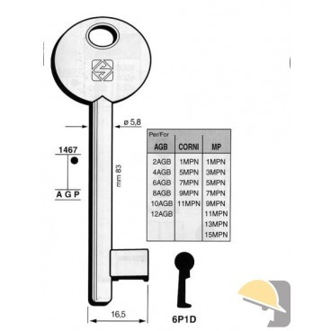CHIAVE SILCA PASSEPARTOUT 6P1D