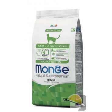 MONGE CAT NATURAL MONOPROTEICO ADULT CONIGLIO kg 1,5