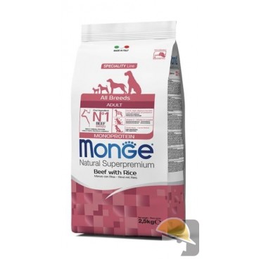 MONGE DOG ALL BREEDS ADULT MONOPROTEICO MANZO RISO Kg.12