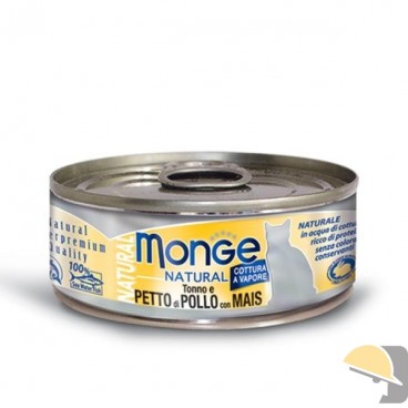 MONGE CAT SUPERPREMIUM NATURAL gr.80 tonno/petto pollo/mais