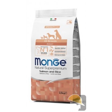 MONGE DOG ALL BREEDS ADULT SALMONE RISO Kg. 2,5