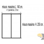 IRS ZANZARIERA ADESIVA PER PORTA cm 140x250 NERA