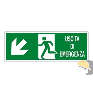 CARTELLO ALL. "USCITA DI EMERGENZA" cm 35x12,5 BASSO SX