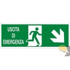 CARTELLO ALL. "USCITA DI EMERGENZA" cm 35x12,5 BASSO DX