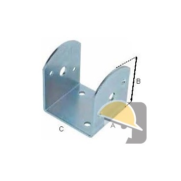 STAFFA PER TRAVI INCLINATE mm A 80x B 40x C 45