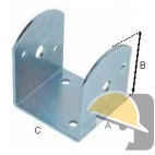 STAFFA PER TRAVI INCLINATE mm A 80x B 40x C 45