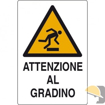 CARTELLO ALL. "ATTENZIONE AL GRADINO" cm 20x30