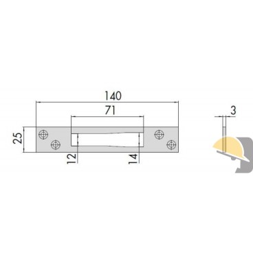 CONTROPIASTRA CISA INOX mm 25x3