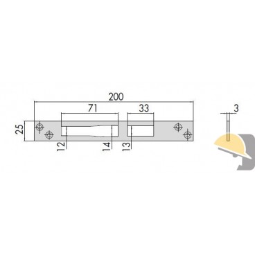 CONTROPIASTRA CISA INOX mm 25x3