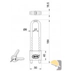 IBFM LUCCHETTO OTTONE ARCO REGOLABILE mm 50