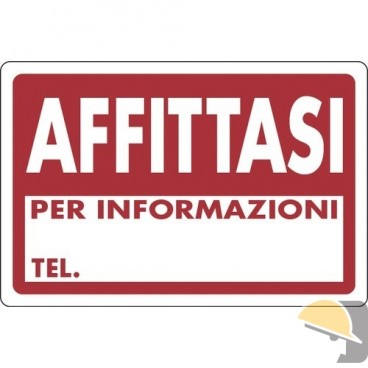 CARTELLO PLASTICA "AFFITTASI" cm 30x20 S/FORI