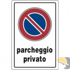 CARTELLO PLASTICA "PARCHEGGIO PRIVATO" cm 20x30