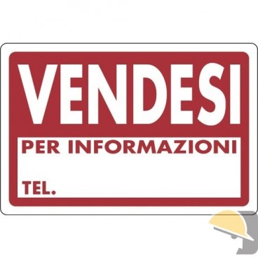 CARTELLO PLASTICA "VENDESI" cm 60x40 PREFORATO