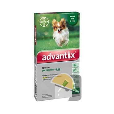 Advantix Spot on 4 pipette Cani fino 4 kg