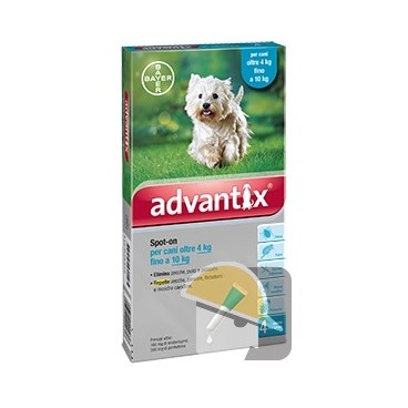 Advantix Spot on 4 pipette Cani da  4 kg a 10 kg