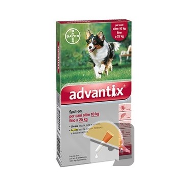 Advantix Spot on 4 pipette Cani da 10 kg a 25 kg