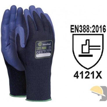 GUANTO ISSA NYLON 18 AGHI LIGHT SPALMATURA NITRILE tg.  9