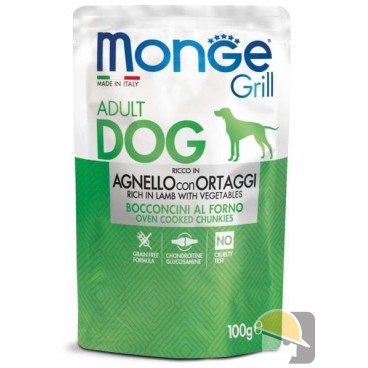 MONGE DOG GRILL BUSTE agnello/verd.gr.100