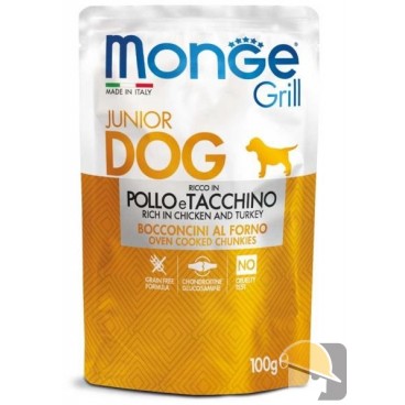 MONGE DOG GRILL BUSTE PUPPY JUNIOR pollo/tacchino gr.100