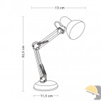 VELAMP LAMPADA DA TAVOLO CHARLESTON SNODABILE E27 NERA