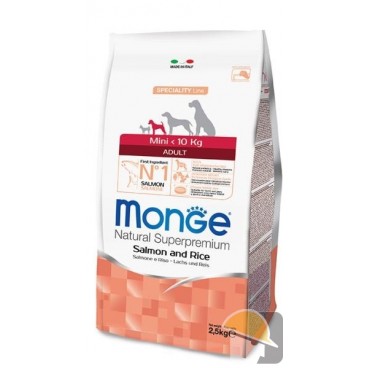 MONGE DOG MINI ADULT SALMONE E RISO gr.800