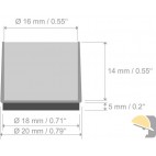 PUNTALE ESTERNO PVC TRASPARENTE CON FELTRO d.16 (PZ.8)