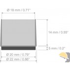 PUNTALE ESTERNO PVC TRASPARENTE CON FELTRO d.16 (PZ.8)