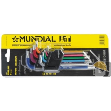 MUNDIAL CHIAVI TORX SERIE pz.9 COLORATA