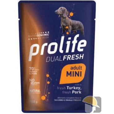 PROLIFE DOG WET BUSTA gr 100 DUALFRESH MAIALE/TACCHINO