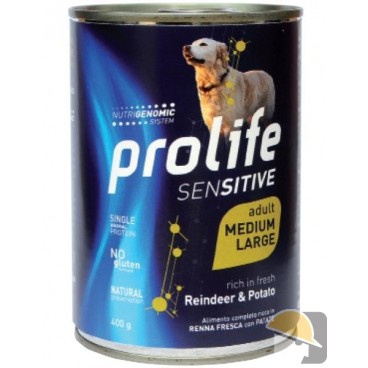 PROLIFE DOG WET LATTINA 400 gr SENSITIVE RENNA & POTATO