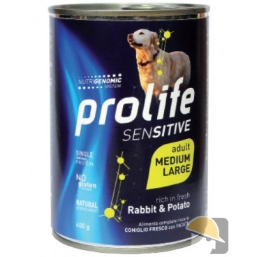 PROLIFE DOG WET LATTINA 400 gr SENSITIVE RABBIT & POTATO