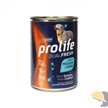 PROLIFE DOG WET LATTINA 400 gr DUALFRESH SALMONE/MERLUZZO