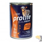 PROLIFE DOG WET LATTINA 400 gr DUALFRESH TACCHINO/MAIALE