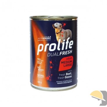 PROLIFE DOG WET LATTINA 400 gr DUALFRESH MANZO/OCA