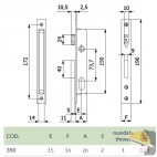 SERRATURA OMEC CATENACCIO E SCROCCO mod. 350 E-15