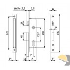 SERRATURA OMEC CATENACCIO E SCROCCO REG mod. 530 E-30 F16