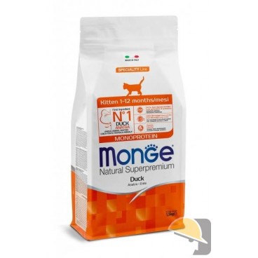 MONGE CAT NATURAL MONOPROTEICO ANATRA KITTEN kg.1,5