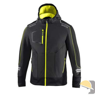 GIACCA SPARCO SOFTSHELL TECH LIGHT GRIGIO/GIALLO tg. L