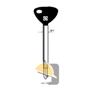 CHIAVE SILCA CROCE T/PLASTICA YALE XY5P