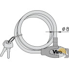 LUCCHETTO VIRO ANTIFURTO SPIRALE d.  8 x 1800 mm