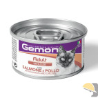 GEMON GATTO UMIDO MOUSSE ADULT SALMONE/POLLO gr.85