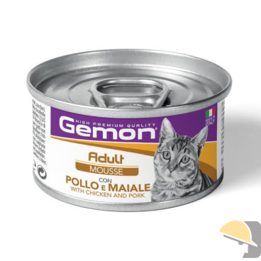 GEMON GATTO UMIDO MOUSSE ADULT POLLO/MAIALE gr.85