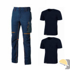 KIT PANTALONE U-POWER WORLD DEEP BLUE + 2 T-SHIRT tg. L